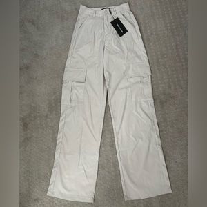 Stone wide leg cargos with buckle detail